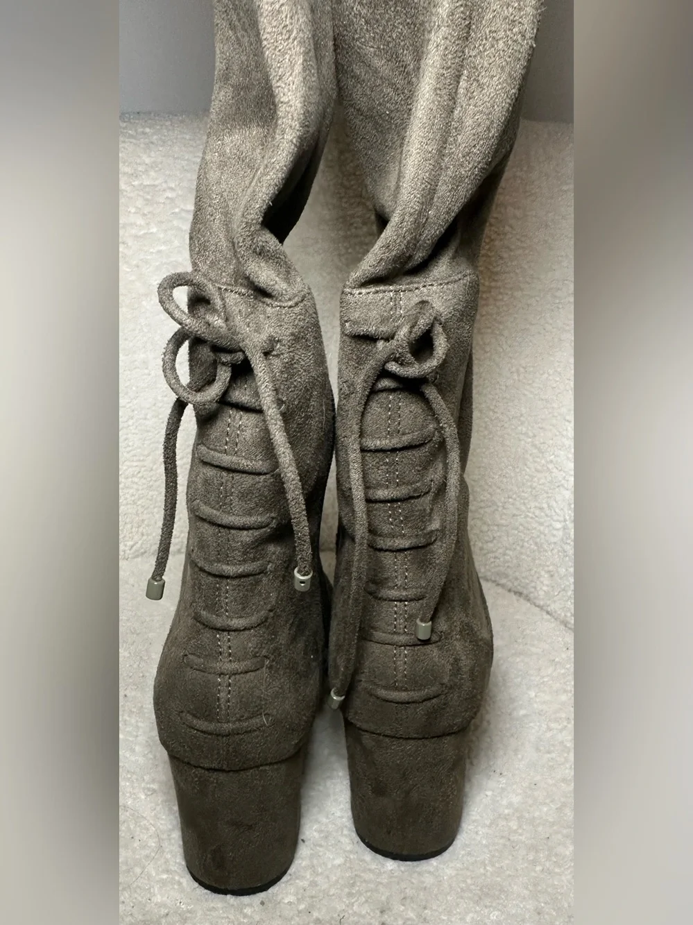 ALDO Adessi Green Olive Suede Tall Over-the-Knee Boots Fall Equestrian Preppy 7